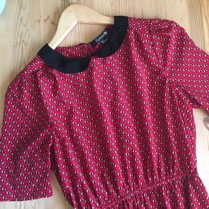 Forever21 Red Horse Print Peter Pan Collar Dress